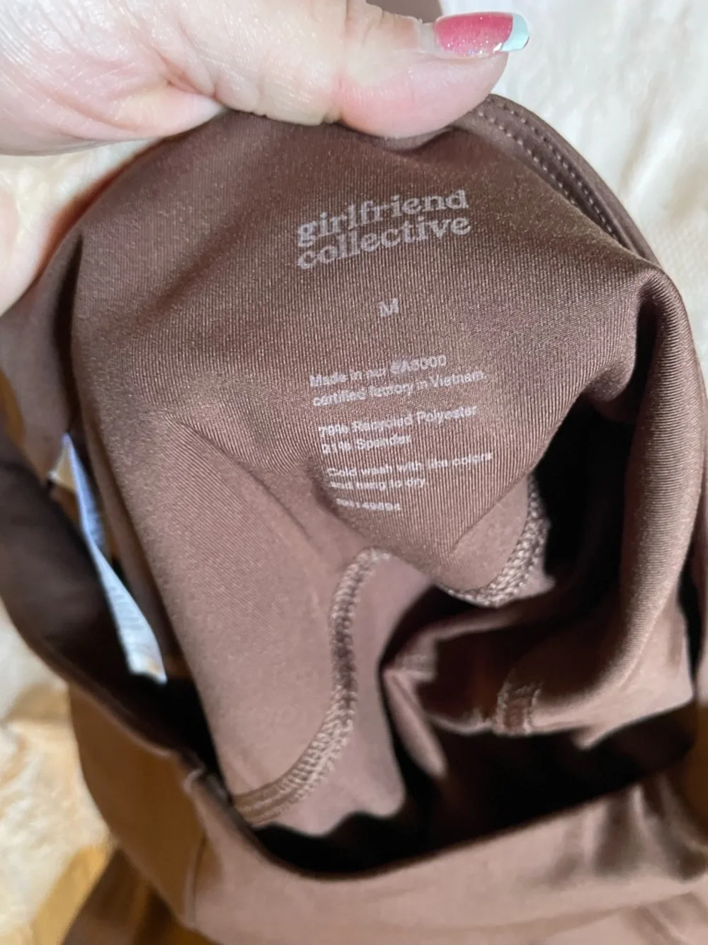 girlfriend collective Brown High-Rise Biker Shorts Set - Picture 4 of 6